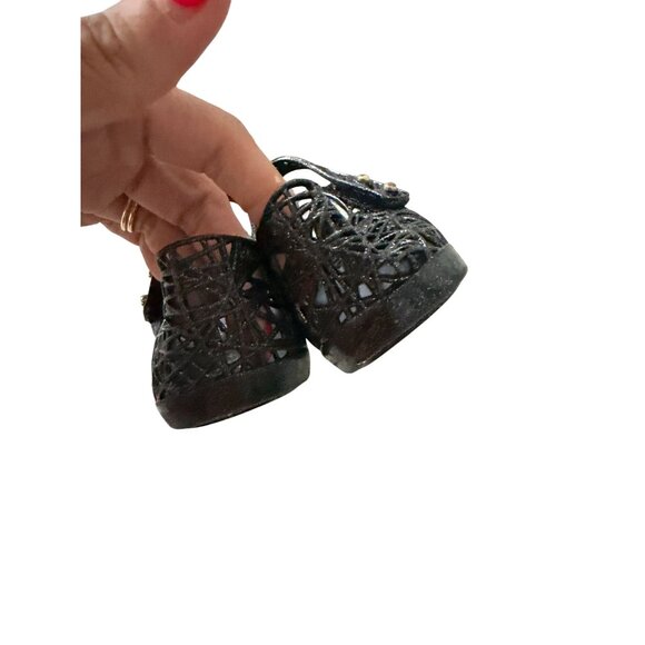 MINI MELISSA x Campana Girls Black Mary Janes Flats Size 10 - Picture 5 of 8